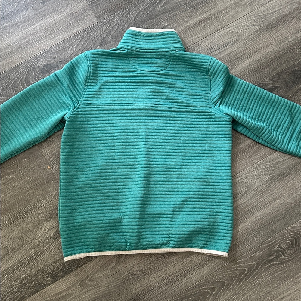 L.L. Bean Women’s Teal Quilted Button Up Pullover - Picture 4 of 5